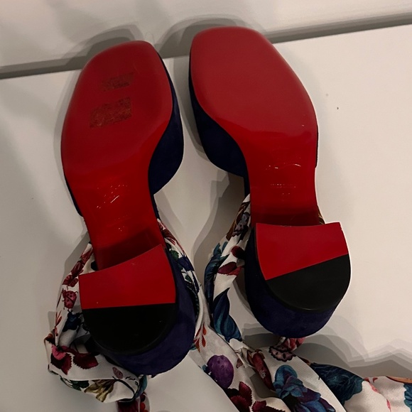 Super Rare - Christian Louboutin Nitadiva 35MM (1.3") Veau Velours/Crepe Verger - Picture 6 of 6